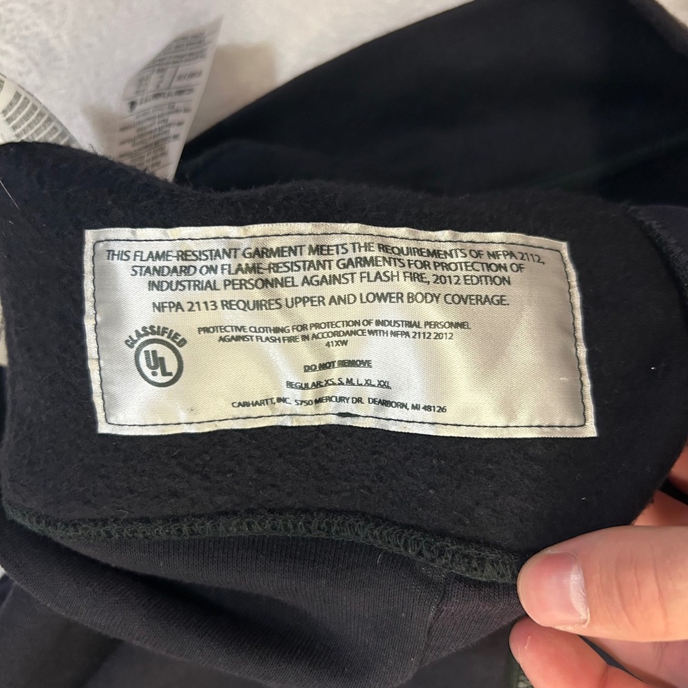 Carhartt FR Flame Resistant Zip Jacket Sweatshirt Men S Navy NFPA 2112 101247 - Picture 10 of 12